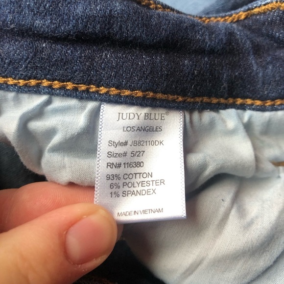 Judy Blue Jeans Skinny Fit Ankle Raw Hem 5/27 (26x22) Style#JB82110DK - Picture 5 of 9